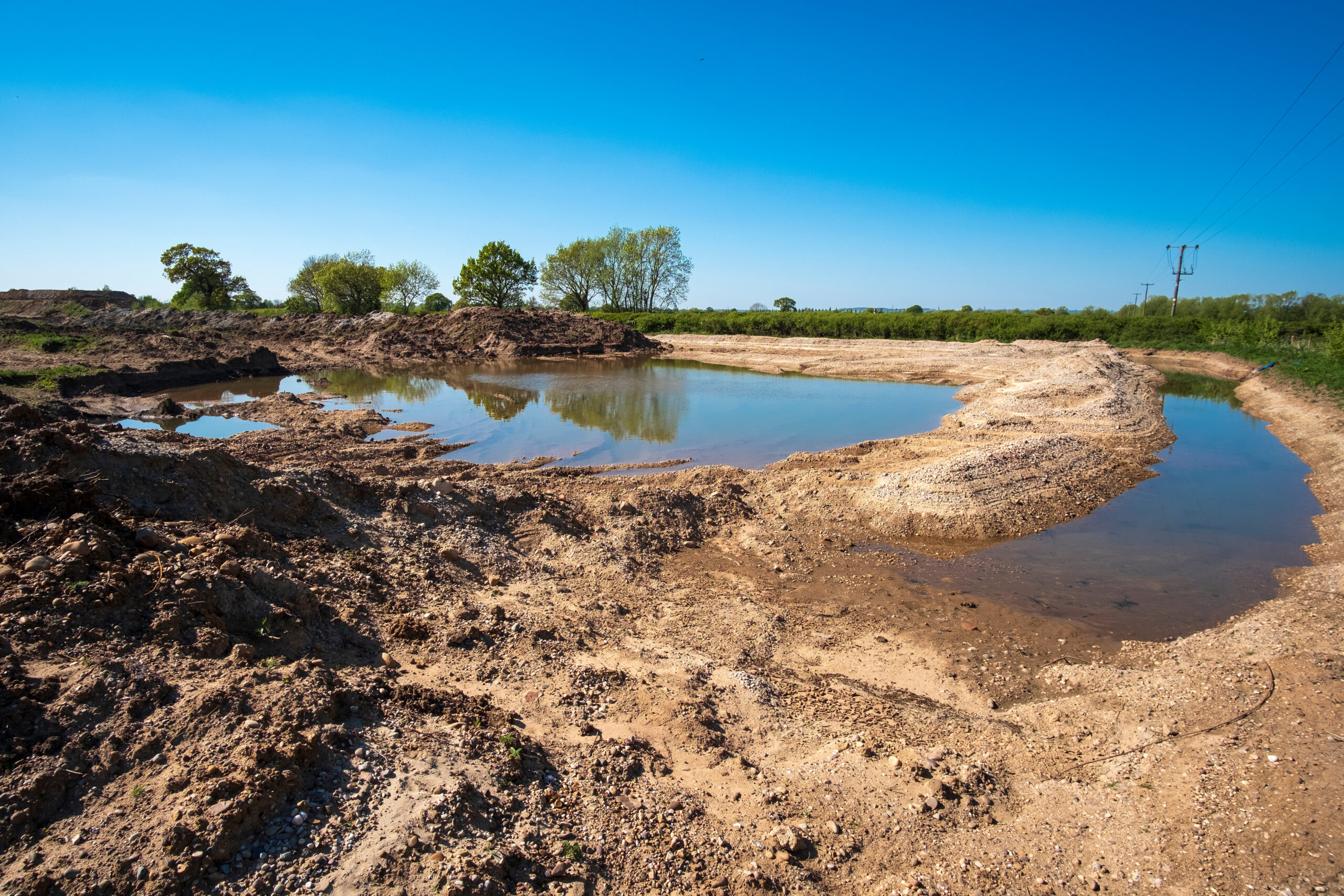 Lagunas de estiércol sin tratar en rancho ganadero
